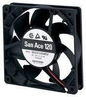 SANYO DENKI 9G1212E401 DC Axial Fan, 12 V, Square, 120 mm, 25 mm, Ball Bearing, 115 CFM