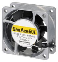 SANYO DENKI 9LG0624P4J001 DC Axial Fan, 24 V, Square, 60 mm, 25 mm, Ball Bearing, 38.8 CFM