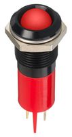 APEM Q16P1BXXHR12E LED Panel Mount Indicator, Red, 12 VDC, 16 mm, 20 mA, 2.8 cd, IP67