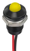 APEM Q6P5BXXHY02E LED Panel Mount Indicator, Yellow, 2 V, 6 mm, 20 mA, 1.2 cd, IP67
