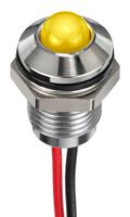 APEM Q6P5CXXHY02E LED Panel Mount Indicator, Yellow, 2 V, 6 mm, 20 mA, 1.2 cd, IP67