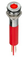 APEM Q8F1CXXR02E LED Panel Mount Indicator, Red, 2 V, 8 mm, 20 mA, 8 mcd, IP67