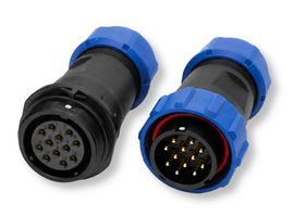MULTICOMP PRO MP002596 Circular Connector Set, MP-T21, 12 Way, Male Plug/Female Receptacle, Threaded, Solder, IP68, 5A