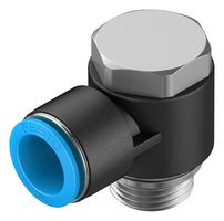 FESTO QSLV-G1/2-16 Pneumatic Fitting, Push-In L-Fitting, G1/2, 14 bar, 16 mm, PBT (Polybutylene Terephthalate), QSLV