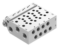 FESTO VABM-L1-10HW-G18-4 Manifold Rail, 4 Outlet, G1/8, M7, VABM Series, VUVG-B10 Solenoid/B10 M7 Sub-Base Valves