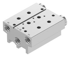 FESTO VABM-B10-20S-G14-2 Manifold Block, 2 Outlet, G1/4, VABM Series, VUVS Solenoid Valves/VTUS Valve Manifold Assemblies