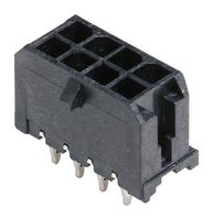 MOLEX 44914-0801 Pin Header, Power, Wire-to-Board, 3mm, 2 Rows, 8 Contacts, Press Fit
