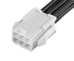 MOLEX 215328-2062 Cable Assembly, Mini-Fit Jr. Plug to Free End, 6 Ways, 4.2 mm, 2 Row, 300 mm, 11.8 "