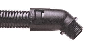 ABB 7TCA296000R0578 Conduit Connector, 45 Degree, 21 mm, Nylon 6.6, Black