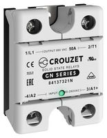 CROUZET 84137321N Solid State Relay, 50 A, 660 VAC, Panel Mount, Screw, Random Turn On