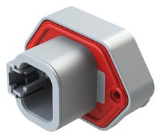 AMPHENOL SINE/TUCHEL ATP13-4P-BM03GRY Automotive Connector, Grey, ATP Series, Right Angle Receptacle, 4 Contacts, PCB Pin