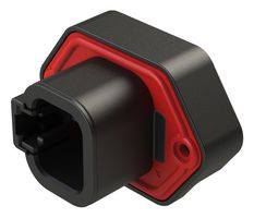 AMPHENOL SINE/TUCHEL ATP15-4P-BM03BLK Automotive Connector, Black, ATP Series, Straight Receptacle, 4 Contacts, PCB Pin