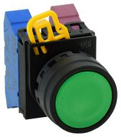 IDEC YW1B-M1G Switch Actuator, Plastic, Green, Idec Dia 22mm YW Series Pushbutton Switches, IP65, YW1B-M1x Series