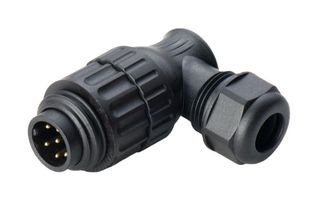 MULTICOMP PRO MP007709 Circular Connector, MP-WA22, Right-Angle Plug, Male, 6+PE, 7-12mm, Solder, IP67, 10A