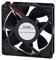NMB TECHNOLOGIES 09225VE-24L-CU-02 DC Axial Fan, 24 V, Square, 92 mm, 25 mm, Ball Bearing, 63.6 CFM