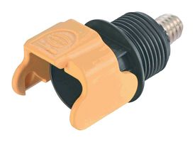HARTING 09930010125 Heavy Duty Connector, Blk/Yel, M8 Bolt, Base, Bulkhead Mount, Top Entry, Nylon (Polyamide) Body