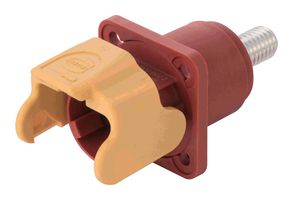 HARTING 09930010322 Heavy Duty Connector, Red/Yel, M8 Bolt, Base, Bulkhead Mount, Top Entry, Nylon (Polyamide) Body