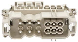 MULTICOMP PRO MP009609 Heavy Duty Connector, Combination, 40A/16A, MP-HK INSERTS, Insert, 12+PE Contacts, 16B, Plug