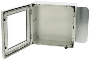 FIBOX ARCA 505021W Plastic Enclosure, 2-Point Lock, Cover w/Window, Multipurpose, Polycarbonate, 500 mm, 500 mm