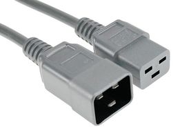 MULTICOMP PRO GW-151813 Mains Power Cord, IEC 60320 C20 to IEC 60320 C19, 2 m, 16 A, 250 V, Grey