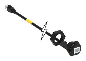MOLEX 130055-0002 Ethernet Cable, RJ45 Plug to RJ45 Receptacle, Black, 305 mm, 12 "