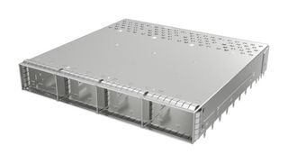 AMPHENOL COMMUNICATIONS SOLUTIONS UE62B4620021E1 Cage, OSFP, 1 x 4 (Ganged), Without Heat Sink, Without Light Pipe, Press-Fit, EMI Enhanced Vent Hole