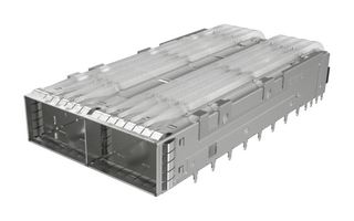 AMPHENOL COMMUNICATIONS SOLUTIONS UE62C2624021E1 Cage, QSFP, 1 x 2 (Ganged), Without Heat Sink, With Light Pipe, Press-Fit