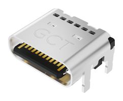 GCT USB4081-03-A USB Connector, 5A, 48V, 240W, USB Type C, USB 3.2, Receptacle, 24 Ways
