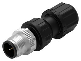 WURTH ELEKTRONIK 643712100005 Sensor Connector, WR-CIRC Series, M12, Male, 5 Positions, Solder Pin, Straight Cable Mount