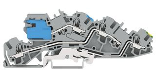 WAGO 2005-7641 DIN Rail Mount Terminal Block, 4 Ways, 20 AWG, 10 AWG, 4 mm², Push In, 32 A