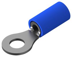 TE CONNECTIVITY - AMP 8-320565-1 Ring Tongue Terminal, M4, #8, 14 AWG, 2.62 mm², PIDG Series, Blue