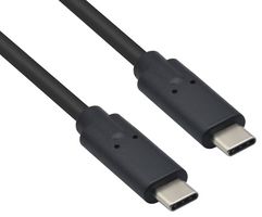 ROLINE 11.02.9091 USB Cable, Type C Plug to Type C Plug, 500 mm, 19.7 ", USB 4.0, Black, E-Marked Cable