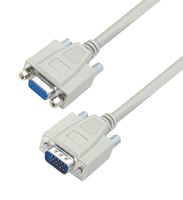 L-COM CHD15MF-1 Computer Cable, HD-15 Plug, HD-15 Receptacle, 1 ft, 304.8 mm, Light Grey, CHD15MF Series