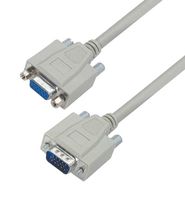 L-COM CHD15MF-7.5 Computer Cable, HD-15 Plug, HD-15 Receptacle, 7.5 ft, 2.3 m, Light Grey, CHD15MF Series