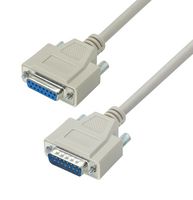 L-COM CRMN15MF-25 Computer Cable, D Subminiature Plug, 15 Way, D Subminiature Socket, 15 Way, 25 ft, 7.6 m