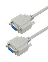 L-COM CSMN9FF-1 Computer Cable, D Subminiature Socket, 9 Way, D Subminiature Socket, 9 Way, 1 ft, 304.8 mm