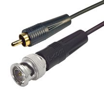 L-COM CTL1RB-1 Audio / Video Cable Assembly, Phono (RCA) Plug, BNC Plug, 1 ft, 300 mm, Black, CTL1RB Series