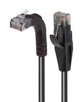 L-COM TRD695ZRA2BLK-2 Ethernet Cable, Cat6, 90° RJ45 Plug to RJ45 Plug, UTP (Unshielded Twisted Pair), Black, 609.6 mm