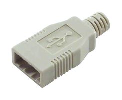 L-COM USBHD2.0-A Connector Backshell, Light Grey, Hood, L-Com Type A USB Connectors, 180°