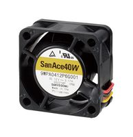 SANYO DENKI 9WPA0412P6G001 DC Axial Fan, 12 V, Square, 40 mm, 20 mm, 13.4 CFM