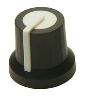 MULTICOMP PRO MP-CL170822FR Knob, White, D Shaft, 16.2 mm, PP (Polypropylene), Round with Indicator Line, 6 mm, MP Knobs Series