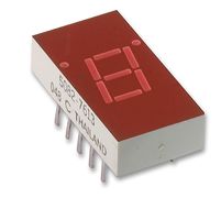BROADCOM 5082-7613 7 Segment LED Display, Red, 20 mA, 2.1 V, 1.115 mcd, 1, 7.6 mm