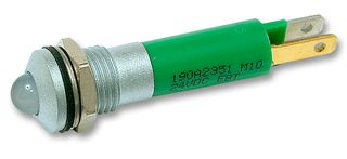 CML INNOVATIVE TECHNOLOGIES 190A2351 LED Panel Mount Indicator, Matt Chrome Bezel, Green, 24 V, 8 mm, 17 mA, 40 mcd, IP67