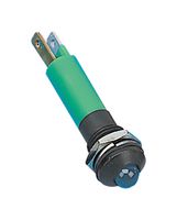 CML INNOVATIVE TECHNOLOGIES 190A1351 LED Panel Mount Indicator, Black Chrome Bezel, Green, 24 V, 8 mm, 17 mA, 40 mcd, IP67