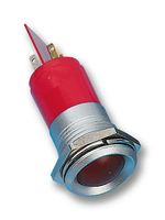 CML INNOVATIVE TECHNOLOGIES 19522350 LED Panel Mount Indicator, Matt Chrome Bezel, Red, 24 V, 22 mm, 19 mA, 160 mcd, IP67
