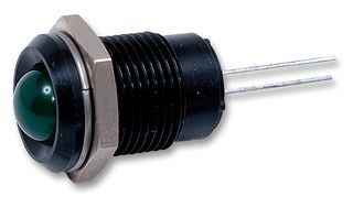 CML INNOVATIVE TECHNOLOGIES 19211001 LED Panel Mount Indicator, Black Chrome Bezel, Green, 2.2 VDC, 14 mm, 20 mA, 70 mcd, IP40