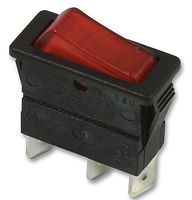 ARCOLECTRIC / BULGIN LIMITED C5503ATNAB Rocker Switch, Off-On, SPST, Illuminated, Panel Mount, Red, 5500 Series