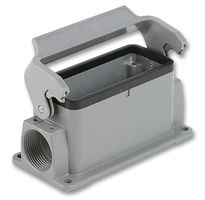 HARTING 0930 016 1250 Heavy Duty Connector, Single Side Entry PG21, Base, Panel Mount, Aluminium Body, 1 Lever, 16B