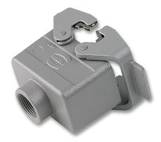 HARTING 0930 010 1431 Heavy Duty Connector, Coupler, PG16 Top Entry, Low Profile, Hood, Top Entry, Aluminium Body