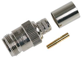AMPHENOL RF N6121A1-NT3G-1-50 RF / Coaxial Connector, N Coaxial, Straight Jack, Crimp, 50 ohm, R-8A, RG58, RG58C, RG141, RG303